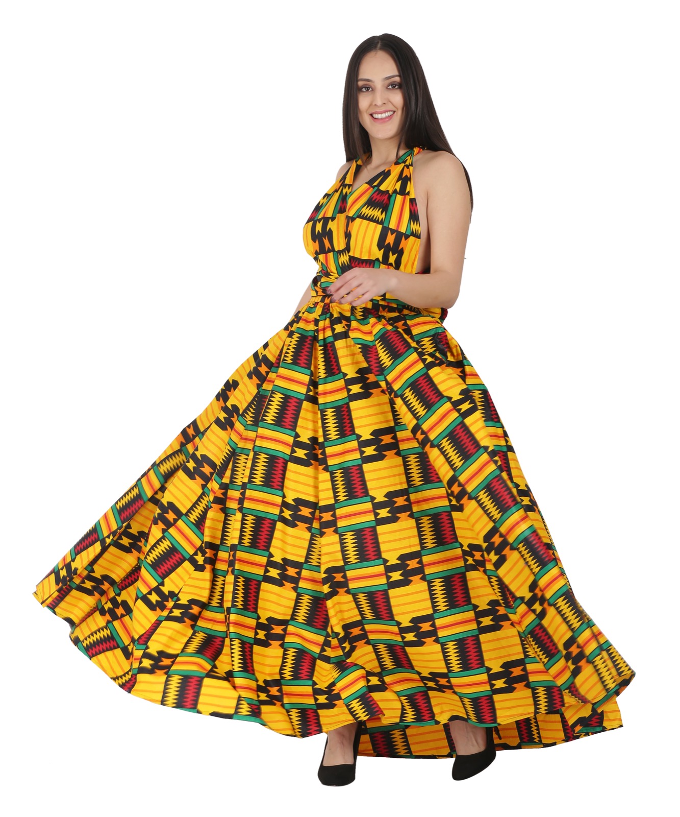 Long African yellow dress
