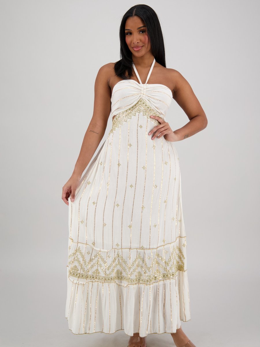 Ivory Halter Maxi Dress