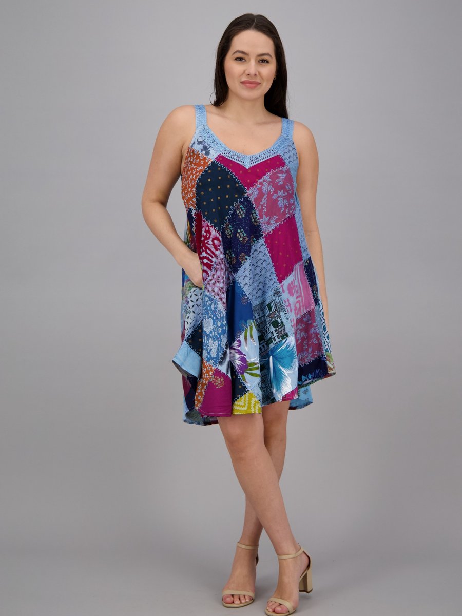 Patchwork Umbrella Dress