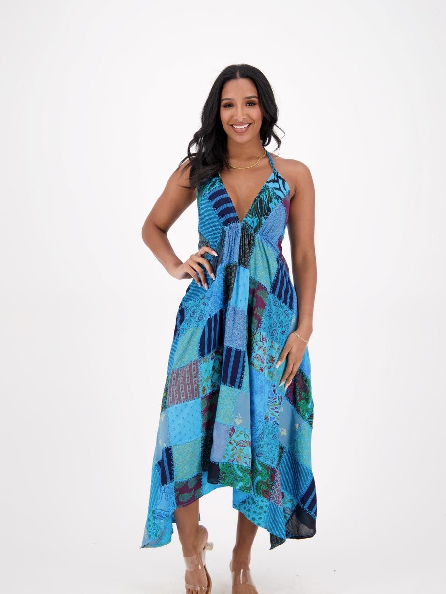 Patchwork Halter Maxi